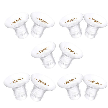 10PCS Flange Insert 14/16/18/20/22mm*2PCS Compatible with Momcozy M5/M6/M9/S12 Pro/S9 Pro/V1 Pro/V2 pro, Spectra/Medela/Elvie/NC
