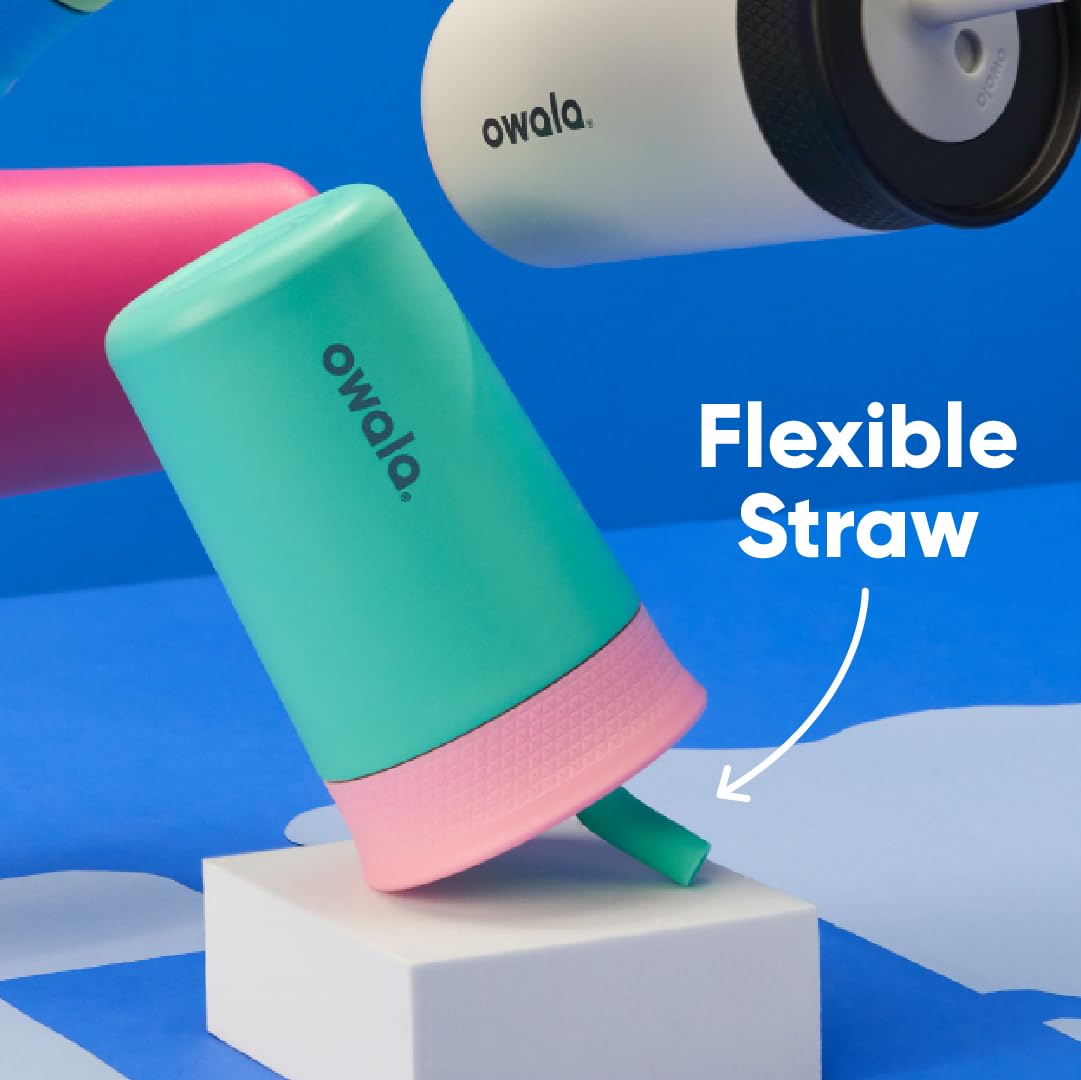 Owala Kids Insulation Stainless Steel Tumbler With Spill Resistant Flexible Straw, Easy To Clean, Kids Water Bottle, Great For T