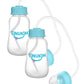 Tinukim Ifeed 4 Ounce Self Feeding Baby Bottle With Tube - Handless Anti-Colic Nursing System, Blue - 2-Pack
