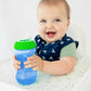 Nuby 2-Pack No Spill Easy Grip Trainer Cup 10 Oz, Coral/Aqua Or Pink/Purple
