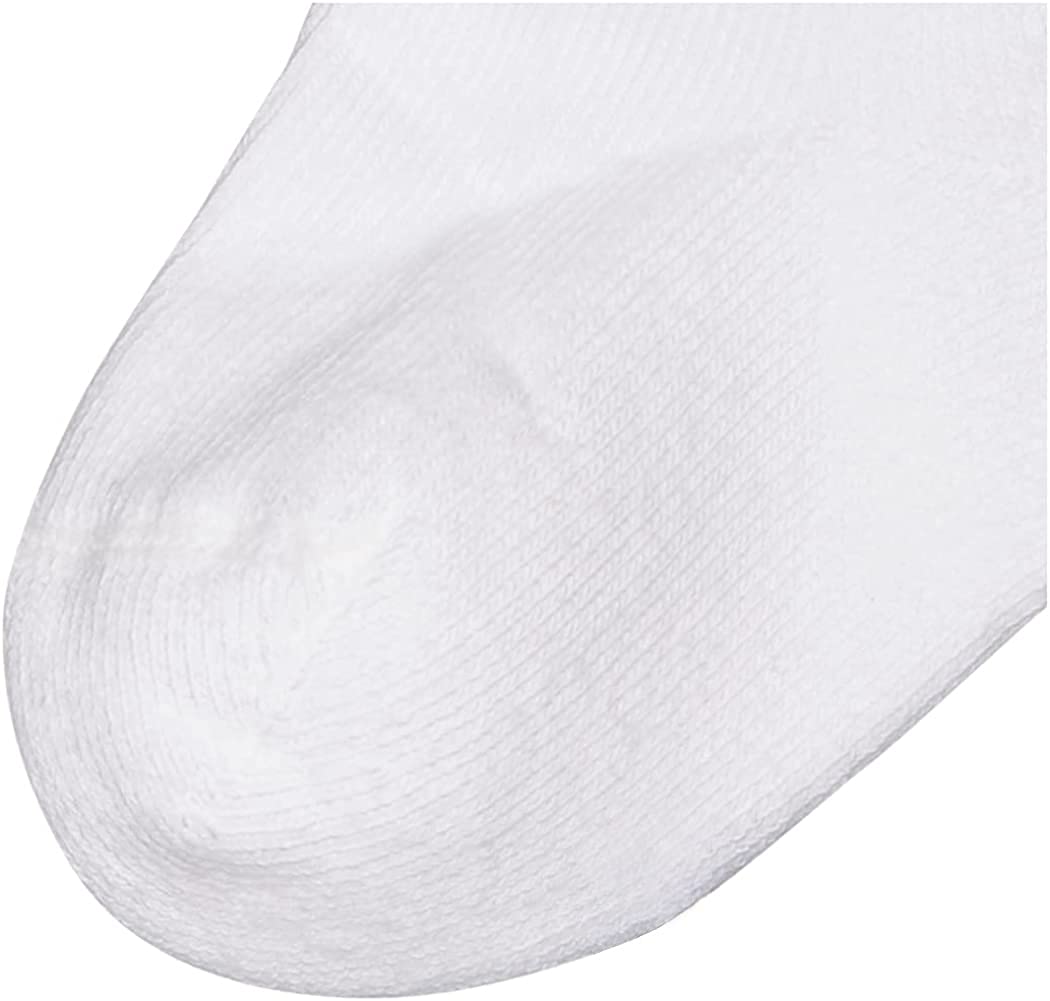 Jefferies Socks Baby Girls Unisex Newborn Seamless Sport Half Cushion Low Cut 6 Pack, White, 0-3 Months Us