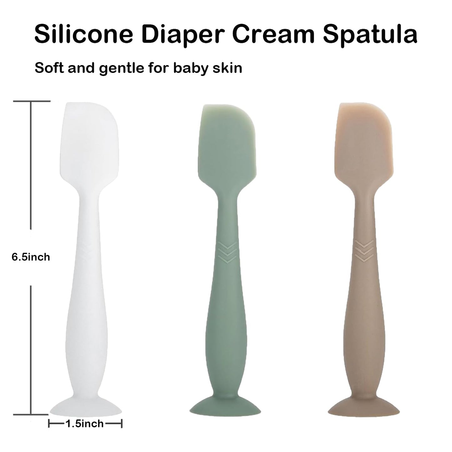 3-Pack Baby Diaper Cream Spatula - Rash Cream Applicator For Butt Paste - Brush For Newborn Essentials (C)