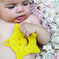 POPPIES Smiley The Star BPA-Free Silicone Suction Cup Teether, Sensory, Bath Toy (Yellow)