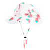 Baby Girl Sun Hat With Upf 50+ Outdoor Adjustable Beach Hat With Wide Brim Bucket Hats (6-12 Months, White-Strawberry Printing)