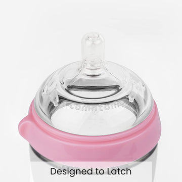Comotomo Baby Bottle Single Pack, Pink, 8Oz