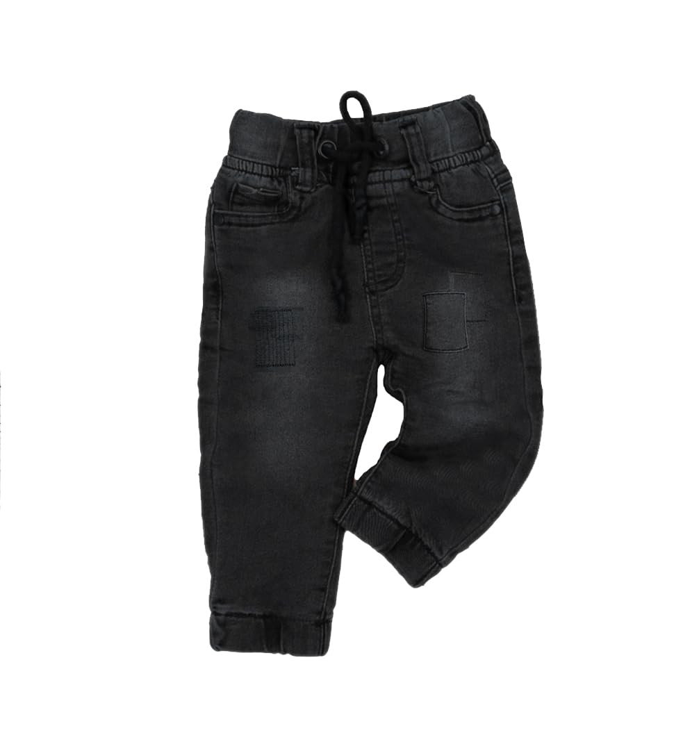 Bold N Elegant KidS Stylish Cotton Denim Jeans Jogger Pant For Infant Toddler Baby Boy N Girl (34 Years, Black)