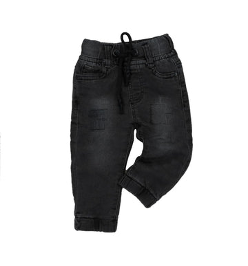 Bold N Elegant KidS Stylish Cotton Denim Jeans Jogger Pant For Infant Toddler Baby Boy N Girl (34 Years, Black)