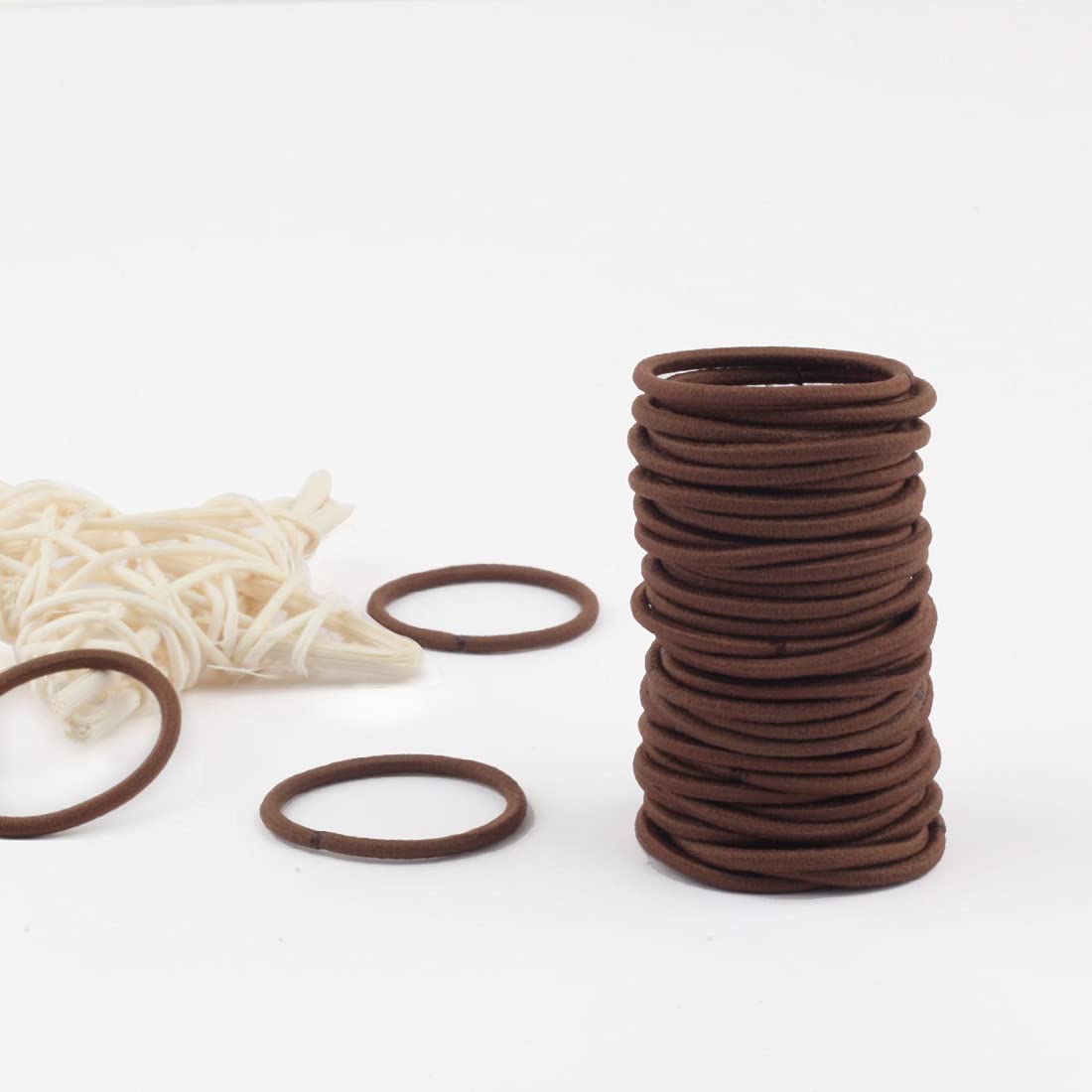 100 Pieces Small Baby Girls Hair Elastics Hair Ties Ponytail Holders Hair Bands For Kids(2 Mm X 2.5 Cm,Brown)