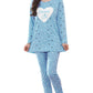 MyFav Girls Sleepwear Hearts Shape Pajama Set Sweet Dream Leisure Nighty, Blue, 6 Years