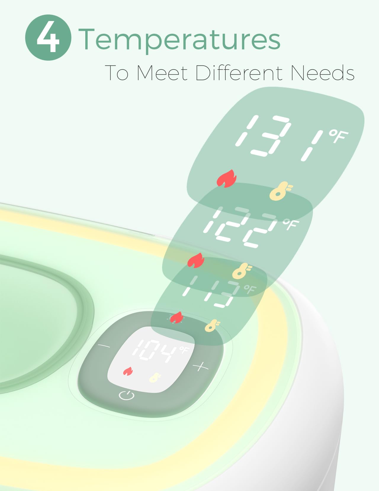 Momcozy New Baby Wipe Warmer, Large Capacity Wipe Dispenser Compatible With 60-80Pcs,10-Min Fast Heating,4 Temperature Modes,Inn