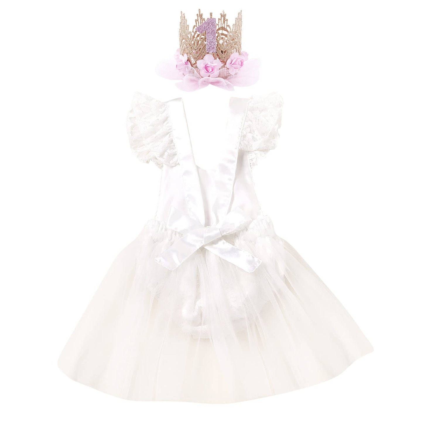 Onderful 1st Birthday Girl Outfit Cake Smash Boho Rainbow First Birthday Dresses Princess Floral Party Supply Lace Romper Mini T
