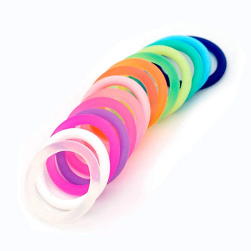20Pcs Mix 14 Colors Safe Silicone O Ring Baby Silicone Pacifier Dummy Chain Adapter Holder O Ring Inner Size 21.5Mm
