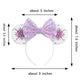 Foeran Mouse Ears Headbands Shiny Bows Mouse Ears Glitter Party Princess Decoration Cosplay Costume For Girls Women (Frozen Purp