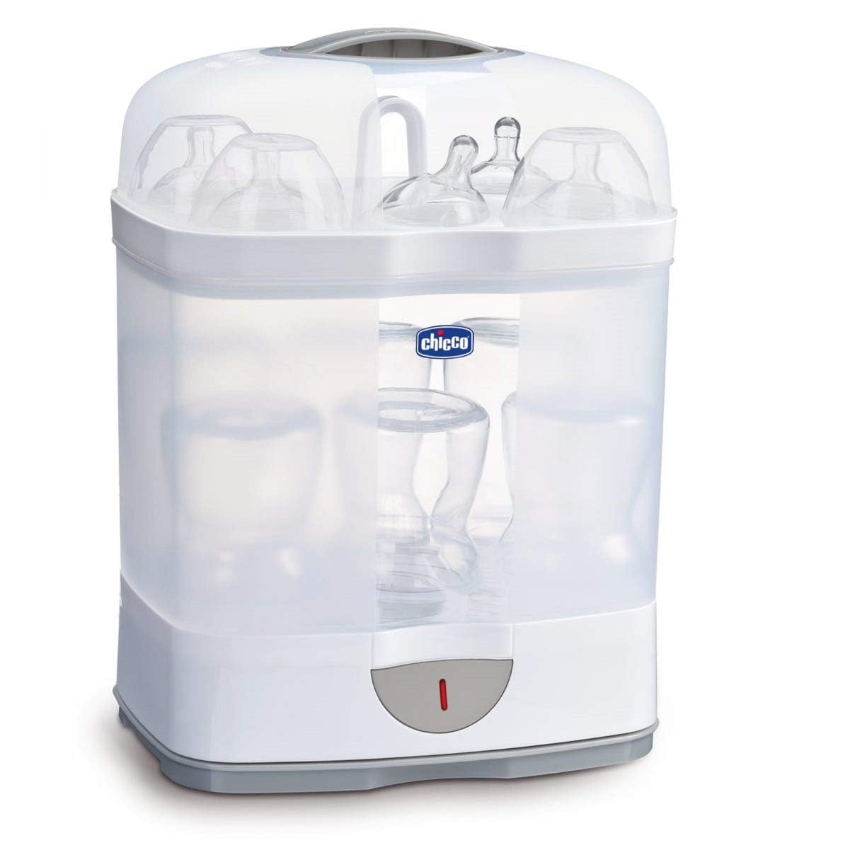 Chicco 2 In1 Steam Sterilizer | Sterilizes Upto 6 Bottles | Kills 99.9% Of Germs | 24Hrs Sterilization In 5 Mins | Auto Switch O