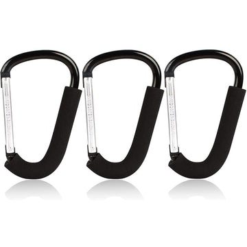 BeiLan Stroller Hooks: 6.3 D Shape Large Buggy Carabiner Hook - Pram Pushchair Stroller Clip - Shopping Accessories Bag Holder H