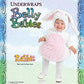 Underwraps Baby'S Rabbit Belly-Babies, White/Pink, Large