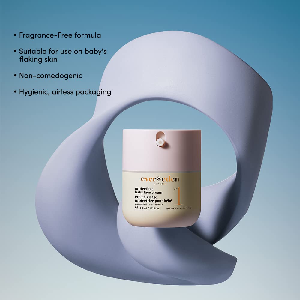 Evereden Protecting Baby Face Cream (1.7 Fl. Oz.): No.1 Gel Baby Cream - Nourishing Infant Face Moisturizer For Normal Skin & Ho