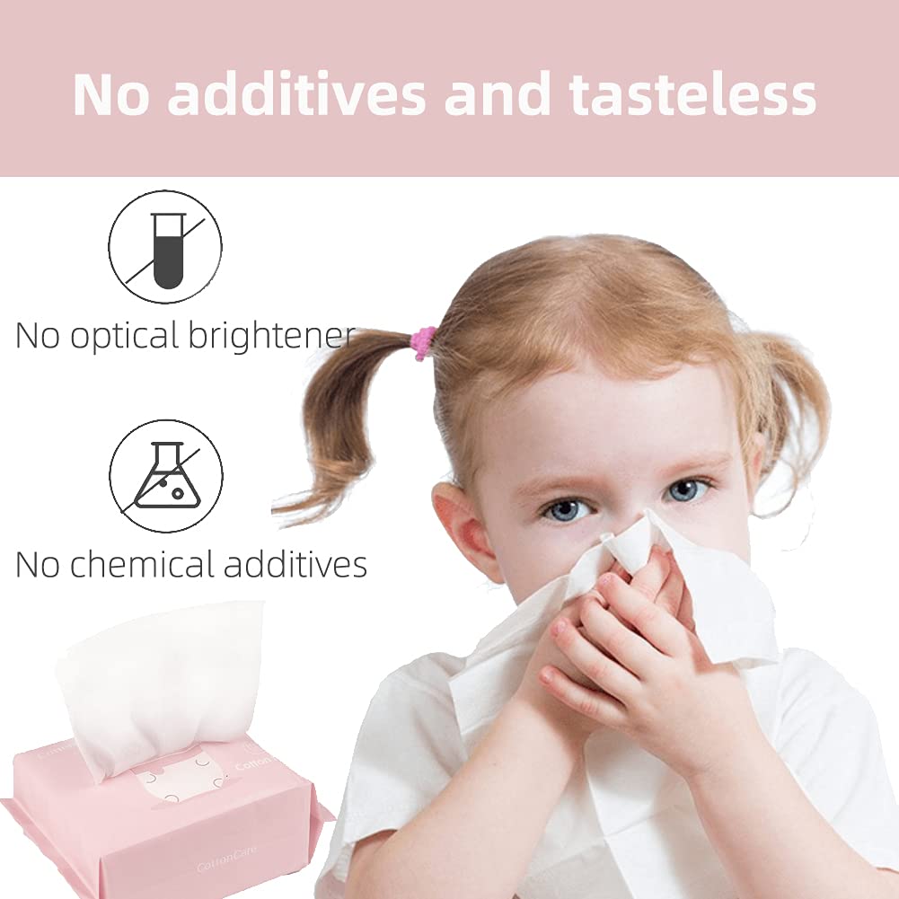 Cottoncare Baby Dry Wipe,100% Cotton,Dry Wipe Cotton Tissues,Baby Sensitive Skin,Taking Care Of Baby Skin,7.9 X 4.7 In 6-Pack (6