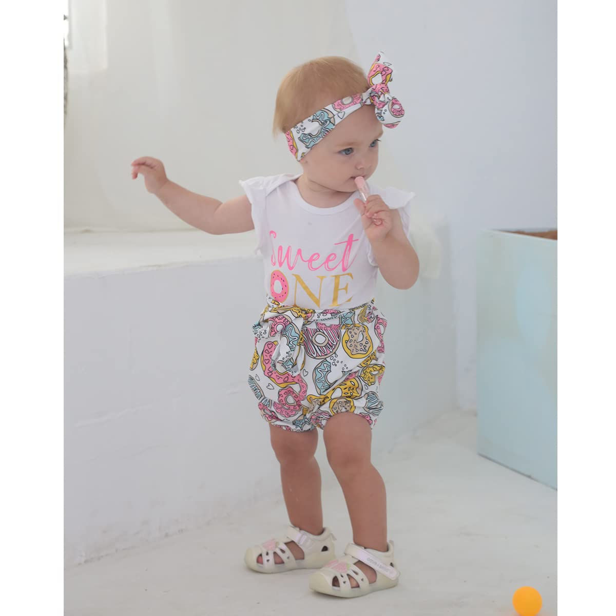 Baby Girl 1St Birthday Outfit Girl Sweet One Bodysuit (White,12-18 Months)