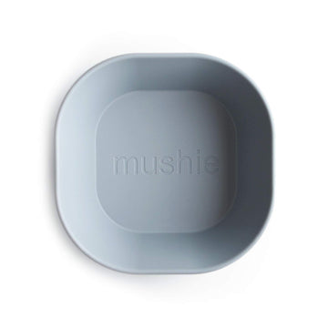 Mushie Square Dinnerware Bowls For Kids | Made In Denmark, Set Of 2 (Cloud)
