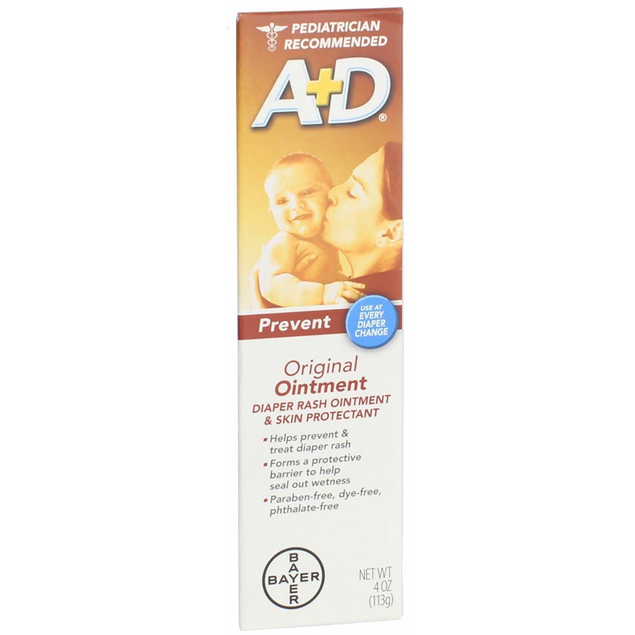 A&D Diaper Rash Ointment Skin Protectant Original - 4 Oz, Pack Of 5