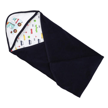 The Mom Store Baby Hooded Towel Blanket for New Born 03 Months | Safe, Soft, and Comfortable | Trendy Hooded Towel for Baby Boy
