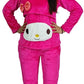 MUKHAKSH (Set = 2 Pieces Girls Winter Woolen Warm White Cat Red Night Suit (1314 Years) Very Comfortale