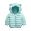 Winter Down Coats For Kids Baby Boys Girls Light Puffer Padded Jacket Bear Hoods Infant Outerwear Mint Green
