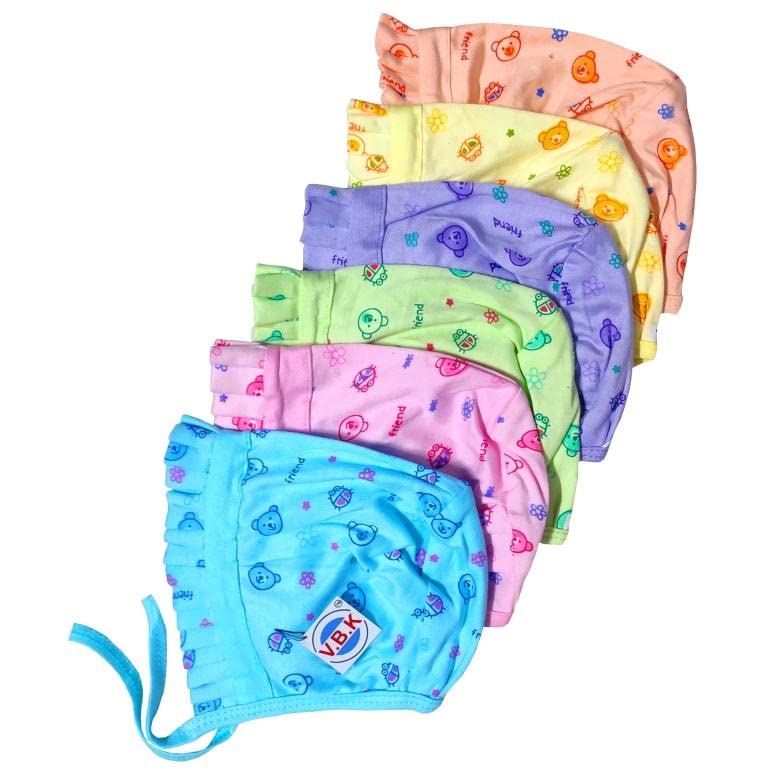 V.B.K Baby Boy And Baby Girl Cap/Hat/Topi Combo Set, Pack Of 6, Pure Hosiery Soft Fabric (36 Months) (3 Months  6 Months) (3 M