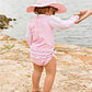 Rufflebutts Pink Polka And Stripe Reversible Swim Hat - 6-10