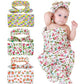 UBERSWEET Newborn Baby Wrap + Hair Band Set Baby Blanket Swaddling Infants Wrap Cotton Flower Toddlers Baby Sleeping : Light Gre