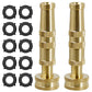 Biswing Brass Hose Nozzles, Heavy-Duty Brass Adjustable Twist Hose Nozzle, 2 Pack (4), Vi3432