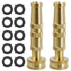 Biswing Brass Hose Nozzles, Heavy-Duty Brass Adjustable Twist Hose Nozzle, 2 Pack (4), Vi3432