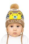Yanwenx Kids Boys & Girls Winter Beanie With Earflaps | Warm Knit Cap With Cute Design For Toddlers & Children_Beige