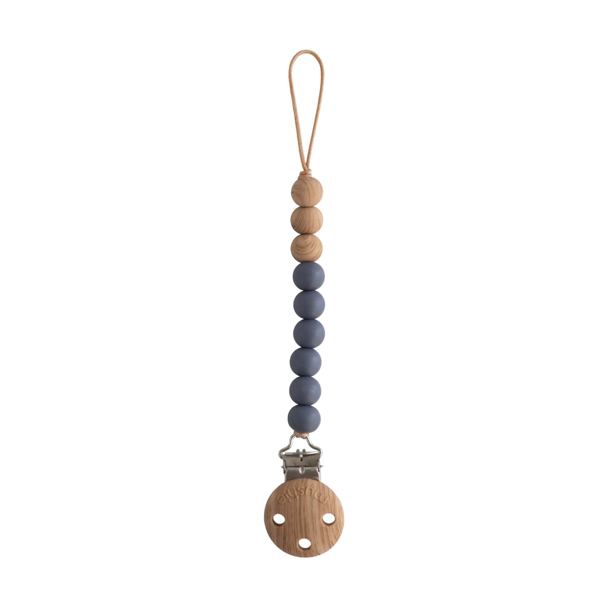 mushie 100% Silicone Baby Pacifier Clip BPA Free | Eva (Iron)