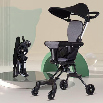 Luteti Compact Baby Stroller with Adjustable Handles and Backrest for Easy Storage Shopping, Kids Stroller, Lightweight Foldable