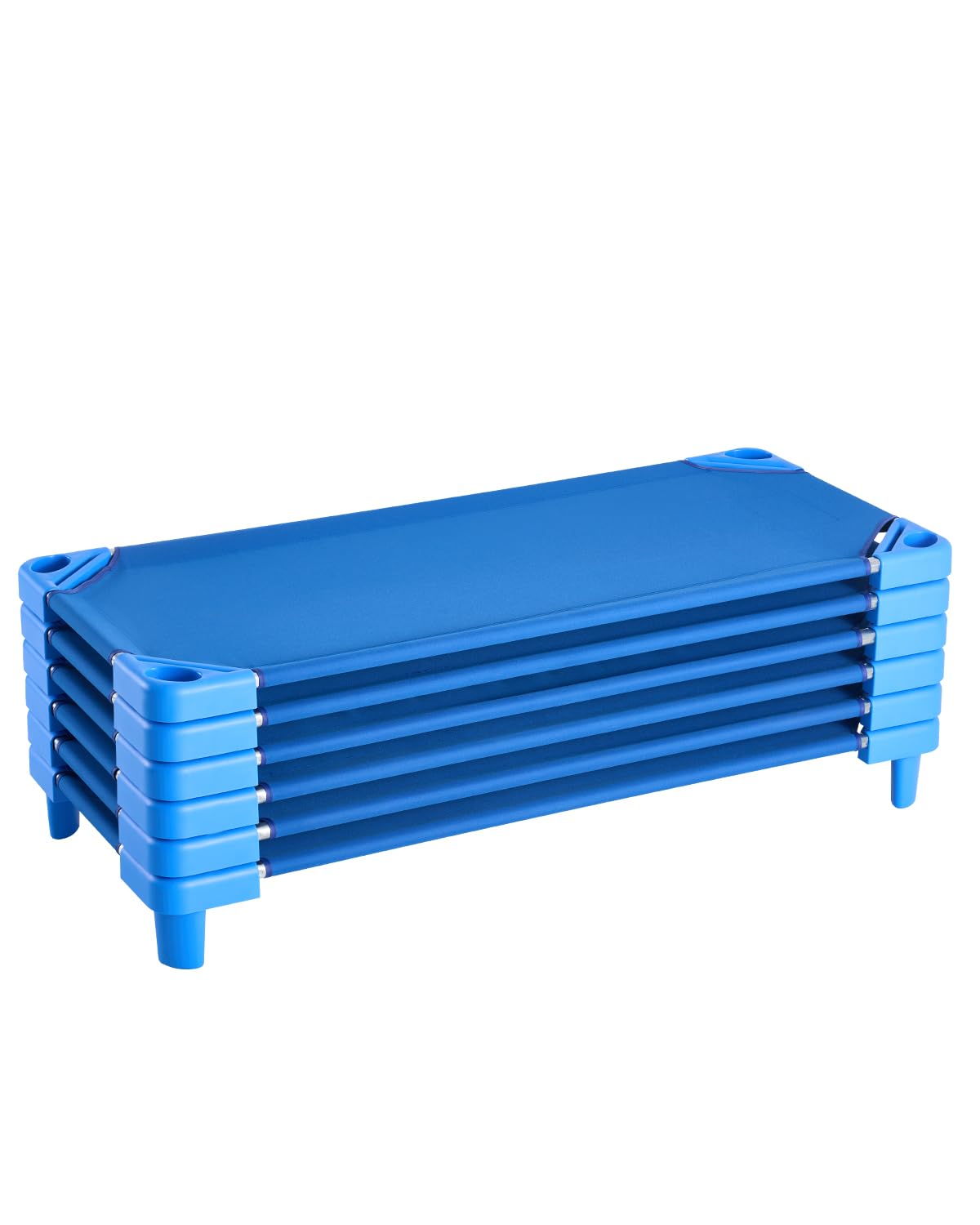 Vevor Stackable Kiddie Cot, Pack Of 4, Portable Toddler Nap Cots, Standard Size 52' L X 23' W Daycare Cots For Kids, Preschool
