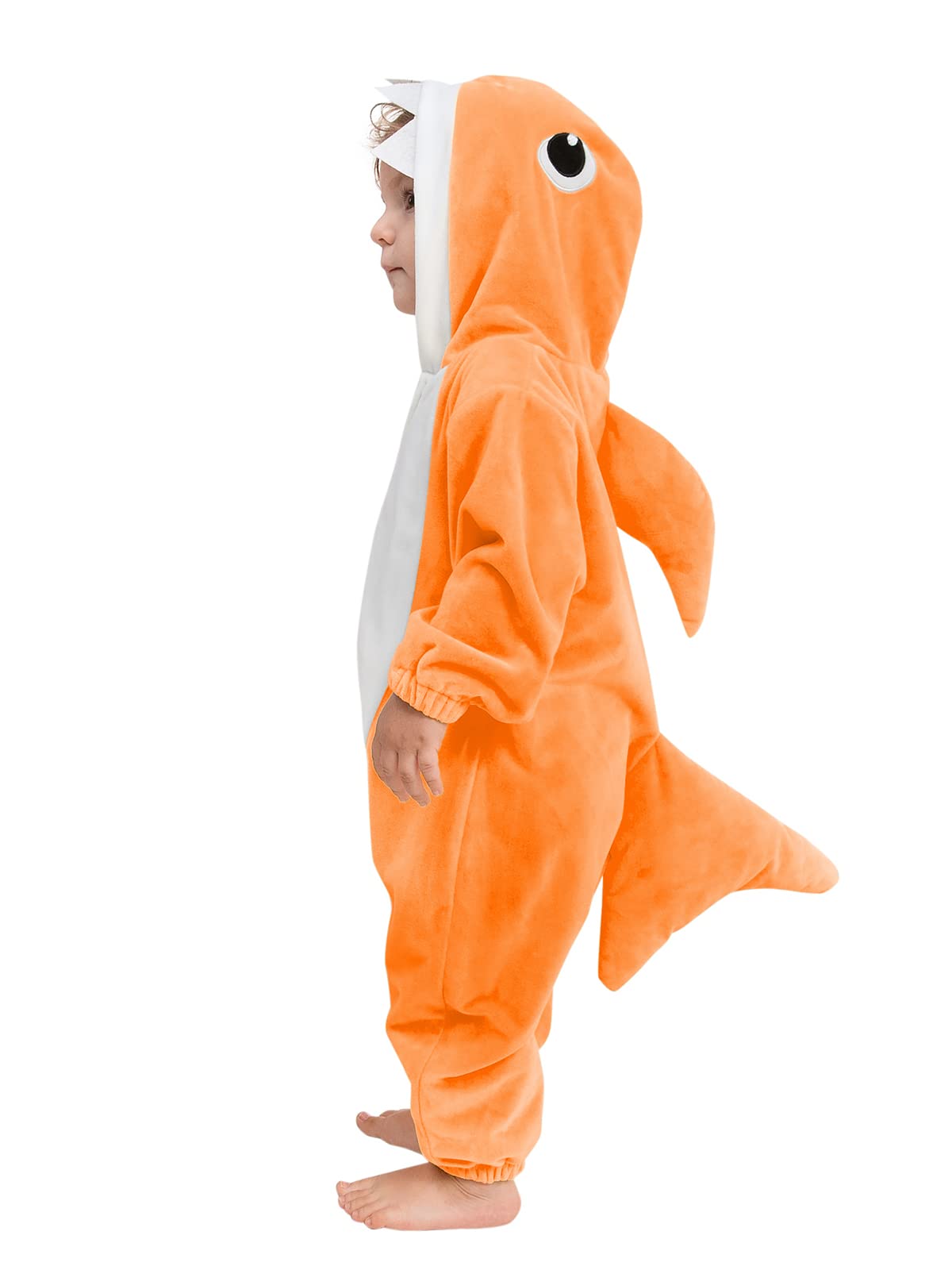 Hsctek Baby Shark Costume, Baby Shark Costume Toddler Girls Boys, Baby Halloween Costume For Infant Newborn Orange,18-24Months