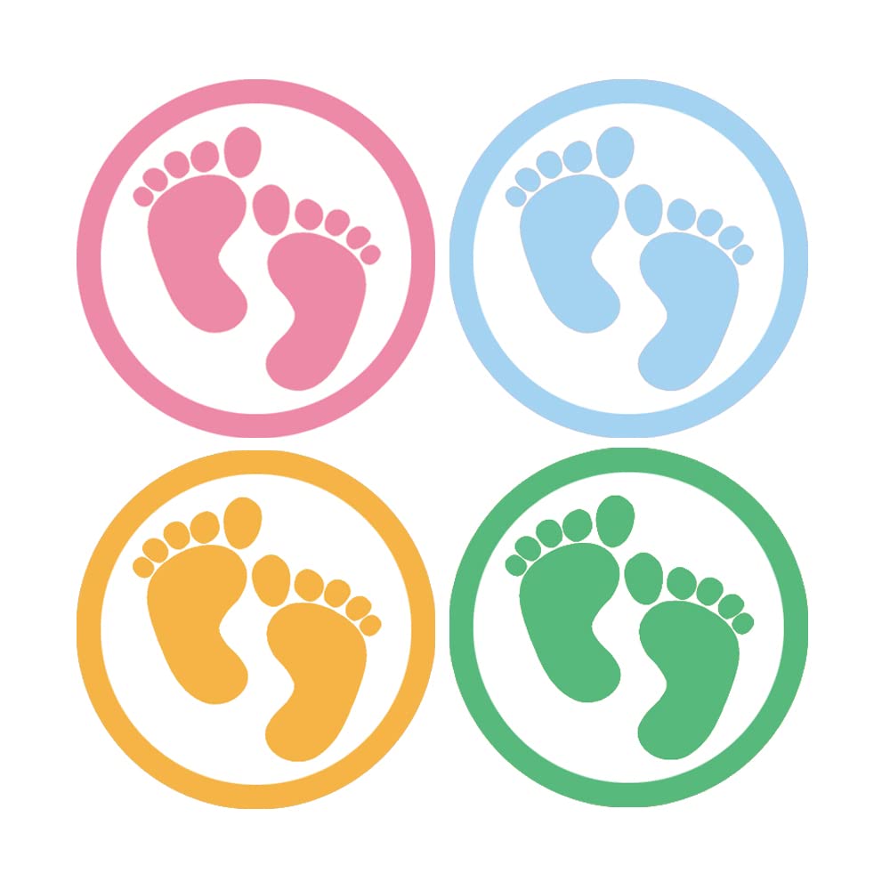 Baby Shower,Birthday Party Favor Stickers,Thank You For Celebrating Stickers,1.5 Inch Baby Footprint Envelope Seals For Invitati
