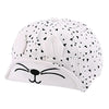 Bold N Elegant Cute White Black Printed 3D Ear Patch Kids Children Boys Girls Sun Cap Cotton Kids Summer Cap With Embroidered Vi