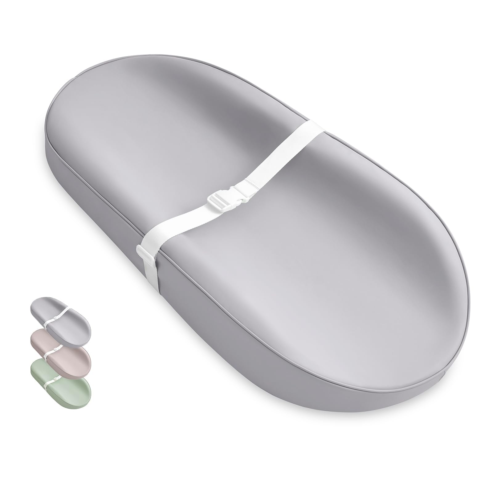 Blissful Diary Vegan Leather Baby Changing Pad with Waterproof & Wipe-Clean PU Cover, Avocado Size Cozy Diaper Changing Pad for 