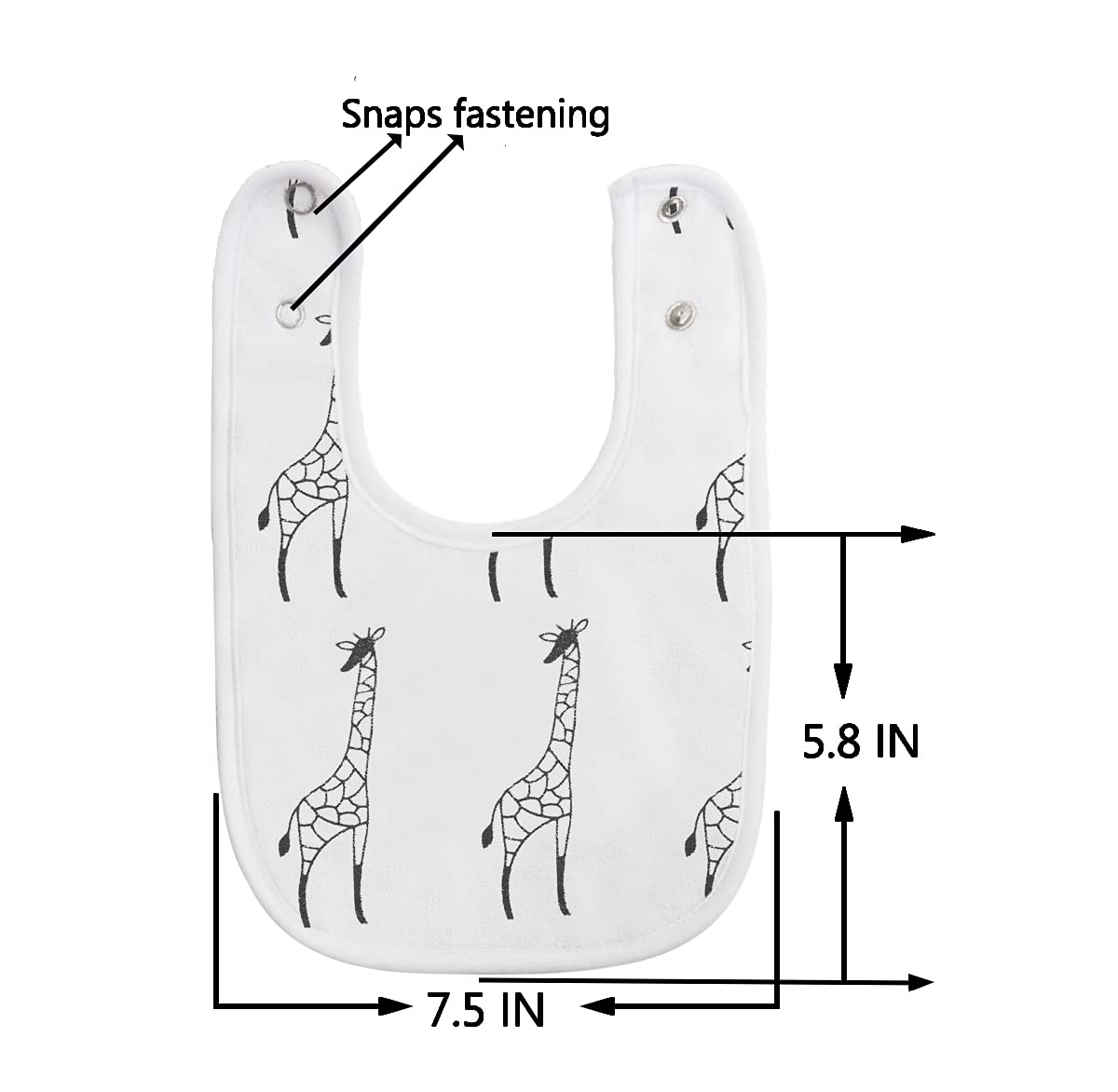 Waterproof Terry Cloth Baby Bibs With Snaps For Newborn Girl Boy, Drool And Teething For Baby (Multi2 For 7 Pack)