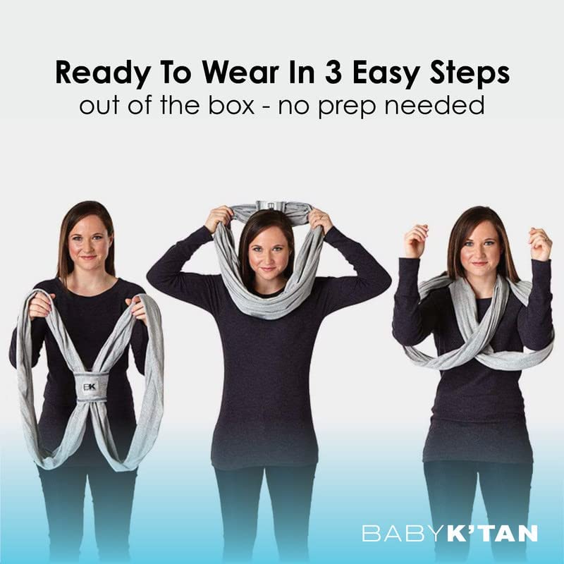 Original Baby K tan Baby Carrier: #1 Easy Pre-Wrapped, Soft, Slip-On, No Rings, No Buckles | 5 in 1 Baby Sling Gift | The Best
