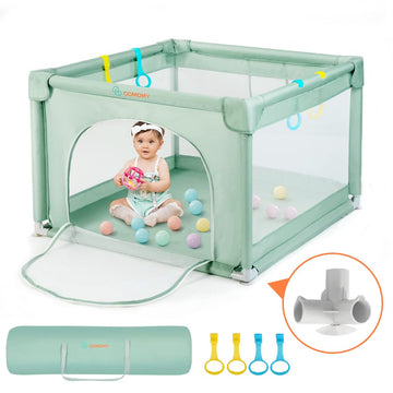 COMOMY Playpens for Babies and Toddlers, 79x63 Baby Playard Extra Large, Safe and Non-Slip Baby Fence, Full Mesh Design, Indoor 