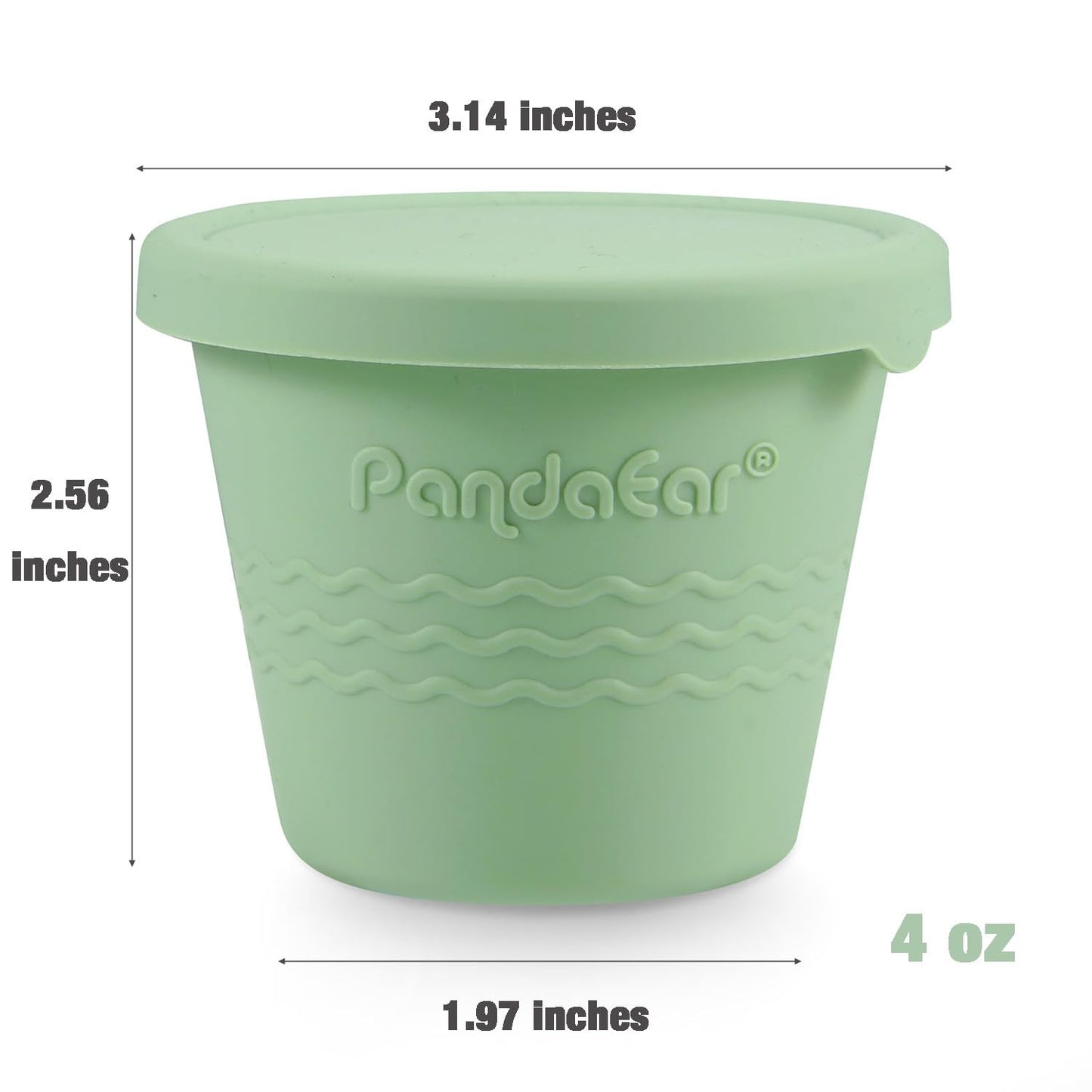 Pandaear 12 Pack Silicone Baby Food Storage Containers, 4 Oz Reusable Small Snack Containers Freezer Storage With Airtight Lids