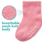 Fruit Of The Loom Baby 6-Pack All Weather Crew-Length Socks, Mesh & Thermal Stretch - Unisex, Girls, Boys (12-24 Months, Pink)