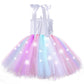 Lighted Unicorn Birthday Decorations For Girls, Led Halloween Costume Party Gifts Princess Tutu Outfits Fairy Dresses Up With He
