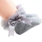 Achiyi Baby Girls Ruffle Socks Infant Toddler Bowknot Lace Tutu Socks 4 Packs White/Black/Gray/Pink/Multicolor 1T-3T (S)