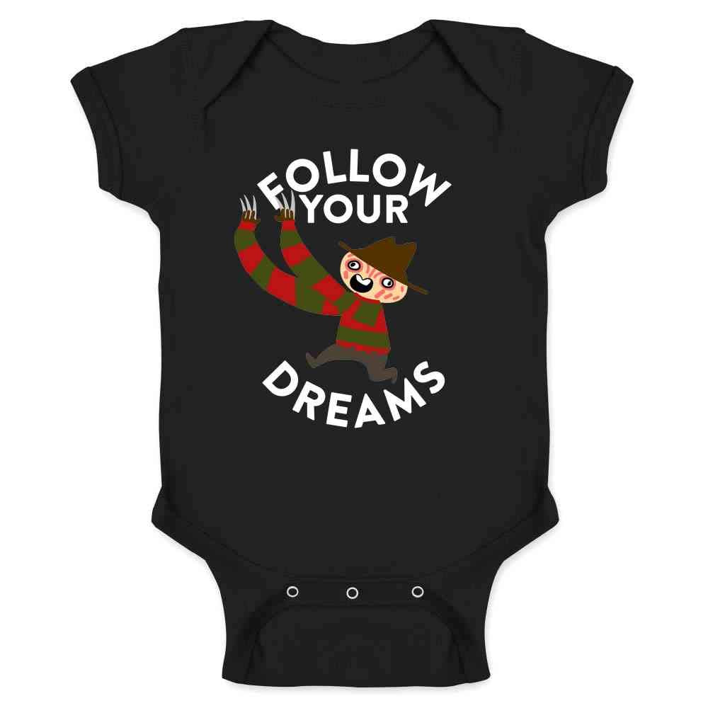Funny Horror Infant Bodysuit Follow Your Dreams Costume for Babies Black 12M