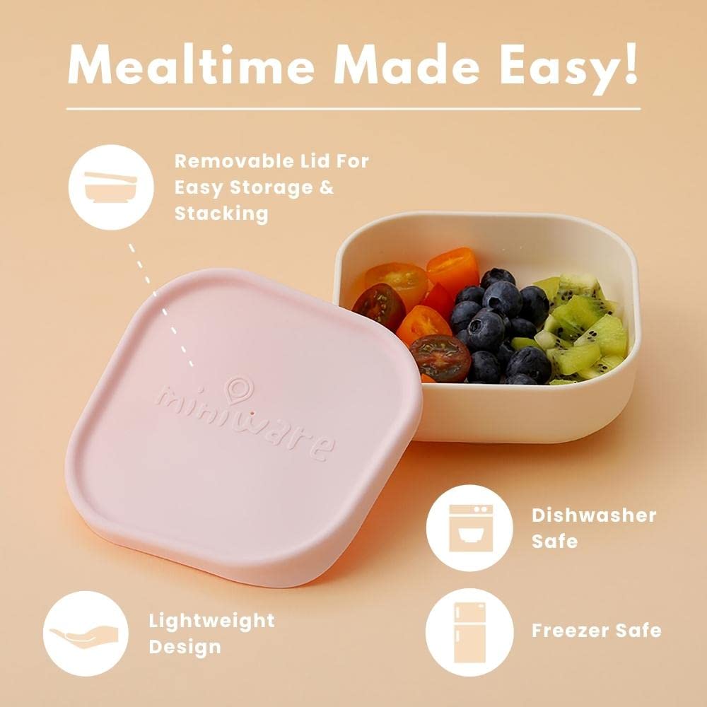 Miniware Sip & Snack Set With Snack Bowl, 1-2-3 Sip Drinking Cup, And Suction Foot For Baby Toddler - Promotes Self Feeding | Di